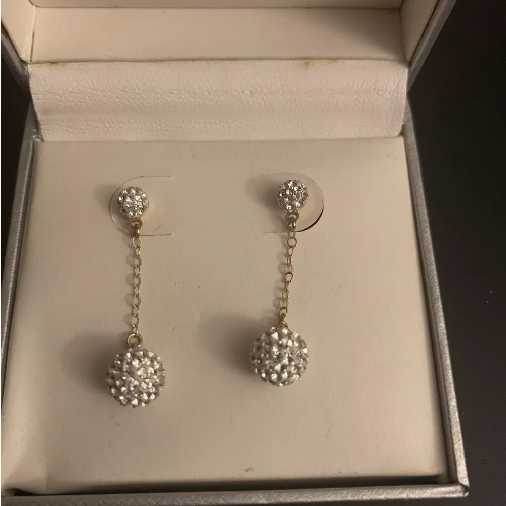 new in box Pave drop earrings